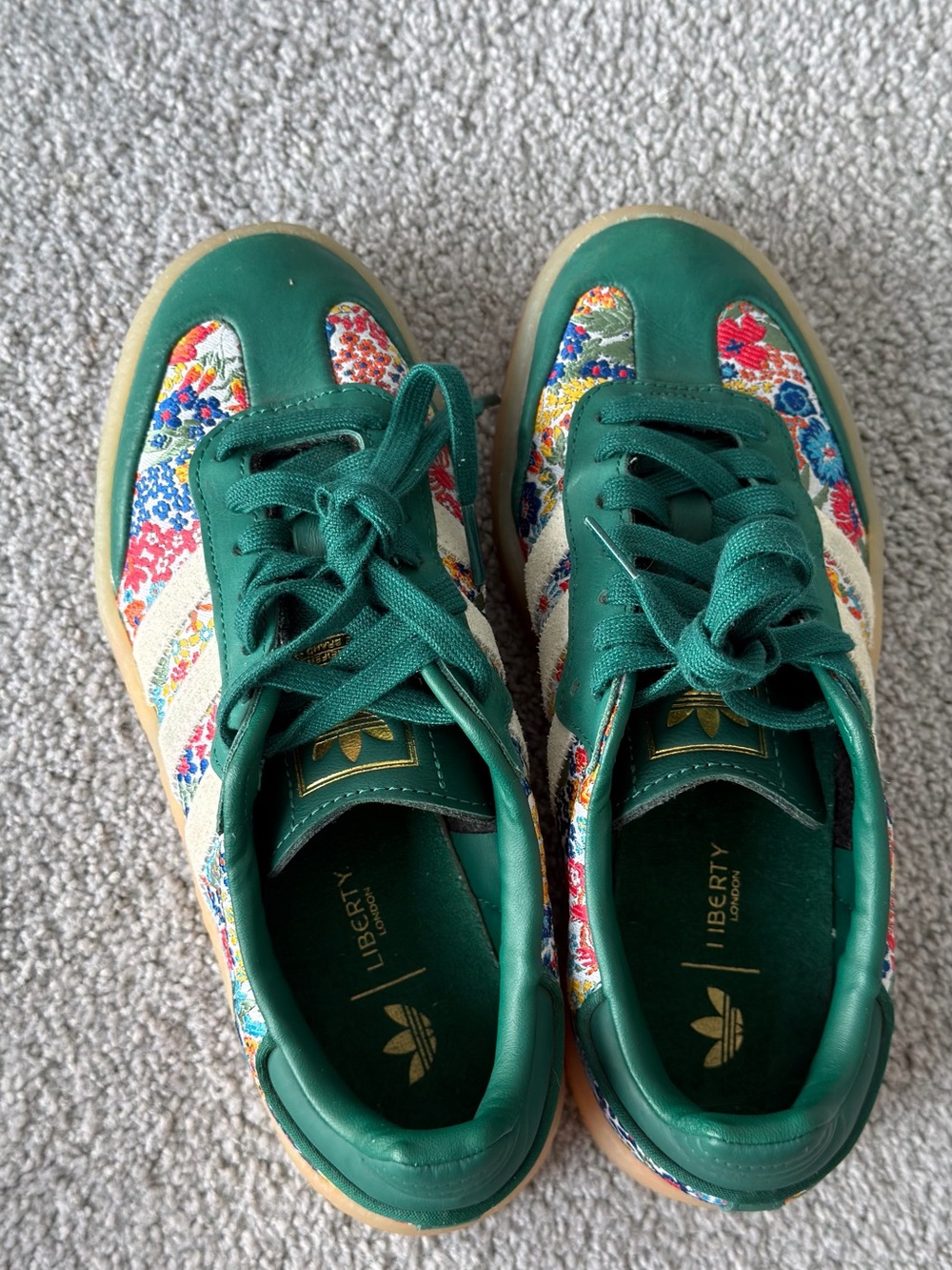 adidas Samba Liberty London Dark Green Floral Lace-Up Sneakers - Picture 4 of 7
